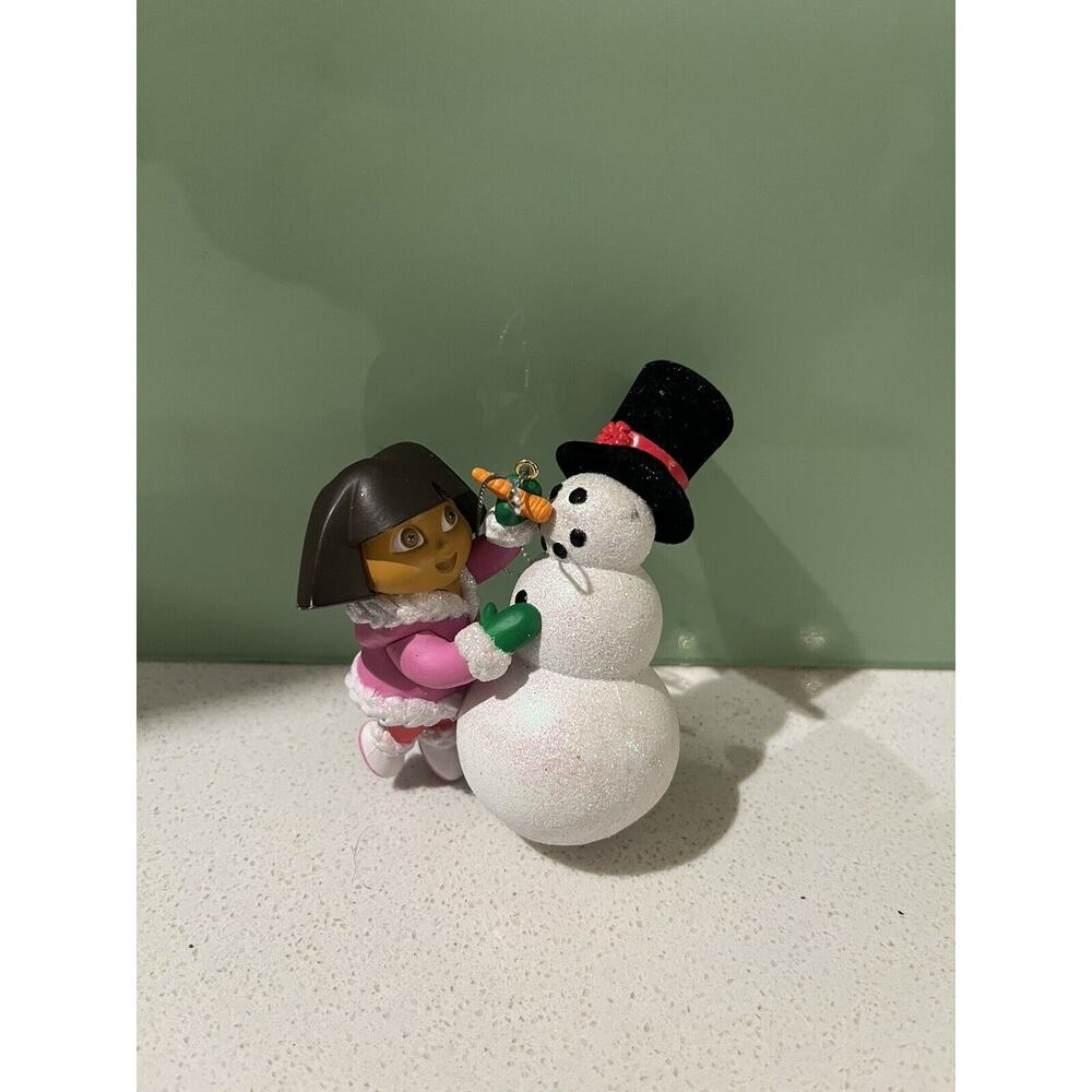 Dora the explorer Christmas ornament Dora Builds Snowman